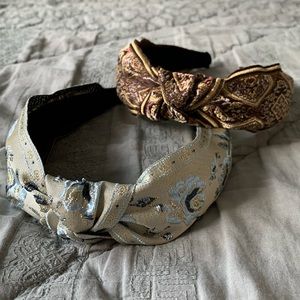 2 Fabric Brocade Headbands